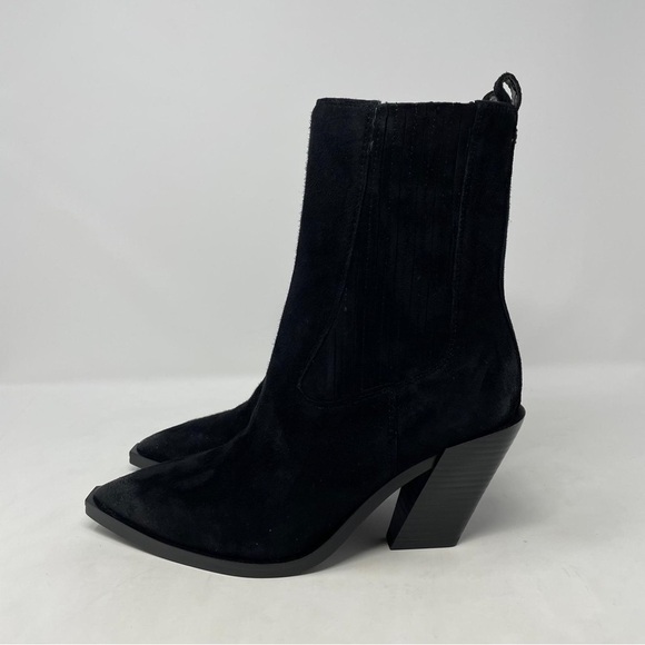 Sam Edelman Mandey Western Ankle Booties in Black Suede - new - Picture 8 of 13